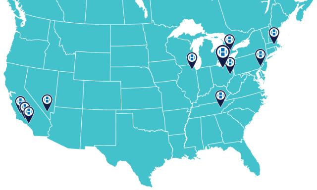 Hospeco Brands Group Map - Strategically Located Facilities